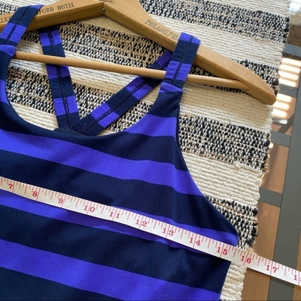 Athleta Optimism Tank Bold Stripe Top Purple Stripe Medium - Picture 13 of 15